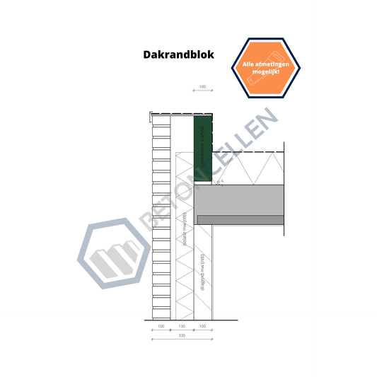 Dachrandblock 600x370x100mm